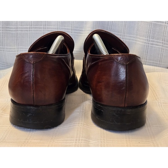 Vintage REGAL Brown Mens Loafers Size 10.5 D/B Leather Braided Detail Classic - Picture 8 of 15